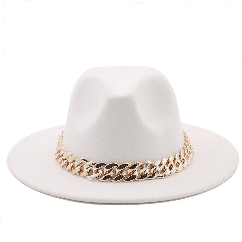 Luxury Fedora Hat And Oversized Chain Handbag - Fedora Hat - Guocali