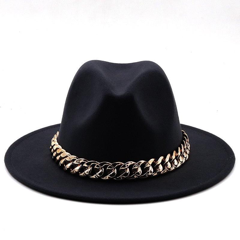 Luxury Fedora Hat With Chain - Fedora Hat - Guocali