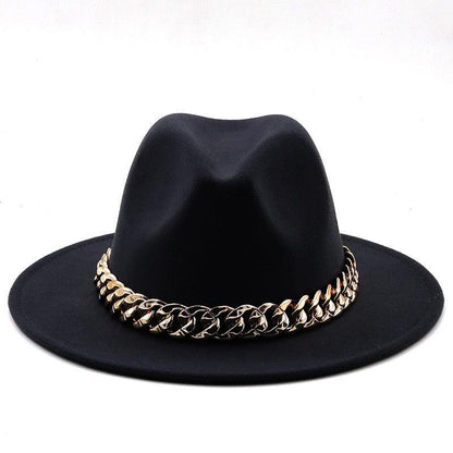 Luxury Fedora Hat With Chain - Fedora Hat - Guocali