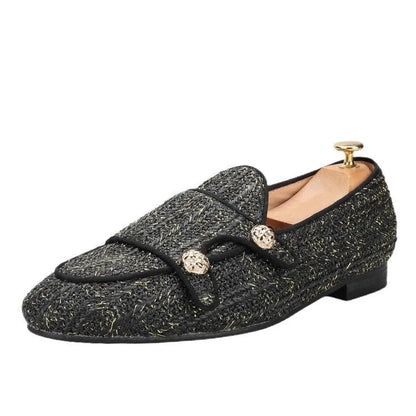 Luxury Woven Monk Strap Loafers - Loafer Shoes - Guocali