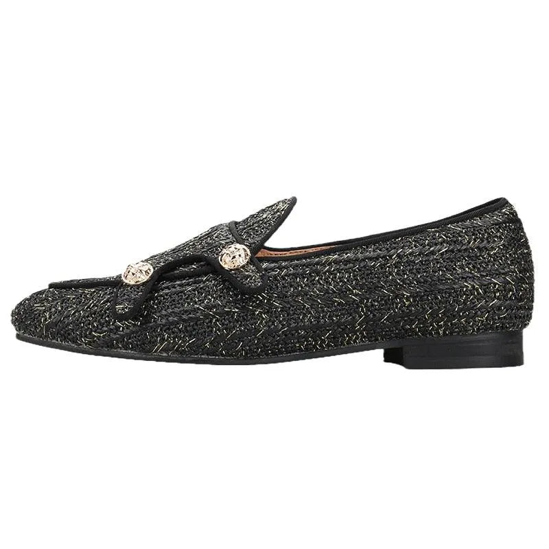 Luxury Woven Monk Strap Loafers - Loafer Shoes - Guocali