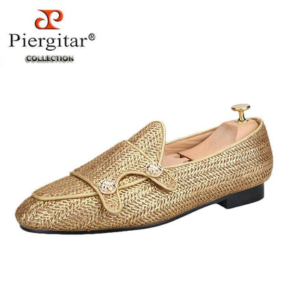 Luxury Woven Monk Strap Loafers - Men Shoes - Loafer Shoes - Guocali