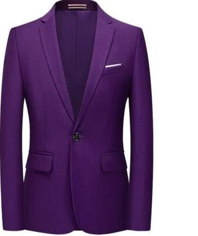 Men Blazer - 1-Button Casual Blazer -Guocali