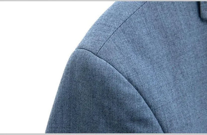 Men Blazer - 1-Button Style Blazer - Blue -Guocali
