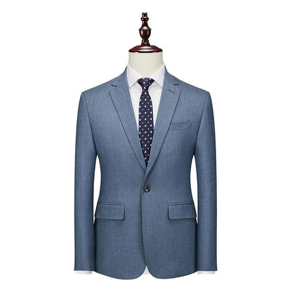 Men Blazer - 1-Button Style Blazer - Blue -Guocali