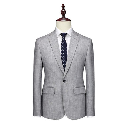 Men Blazer - 1-Button Style Blazer - Grey - Men Blazer - Guocali