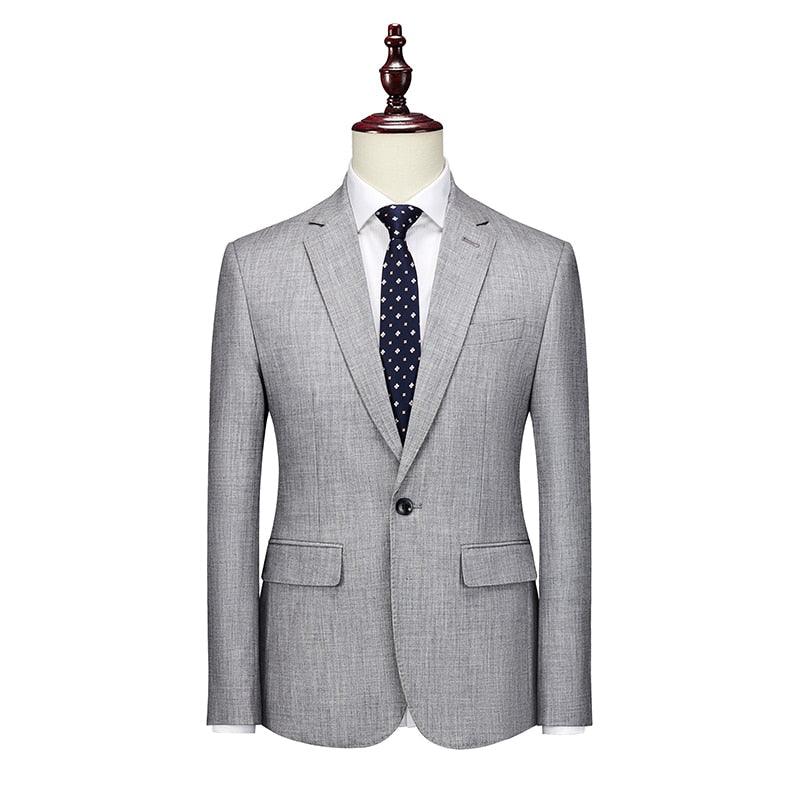 Men Blazer - 1-Button Style Blazer - Grey - Men Blazer - Guocali