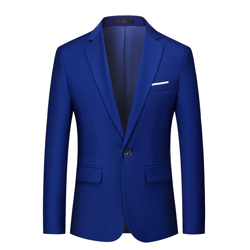 Men Blazer - 1-Button Style Blue Blazer - Men Blazer - Guocali