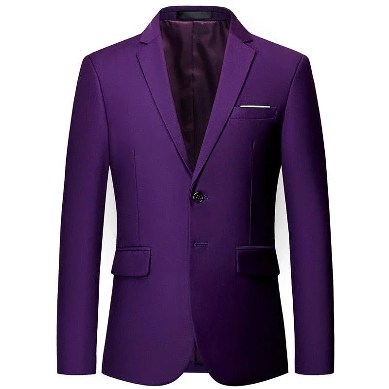 Men Blazer - 2-Button Formal Blazer -Guocali