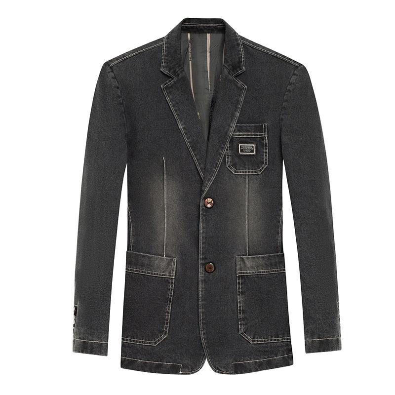 Men Blazer - Casual Denim Blazer - Men Blazer - Guocali