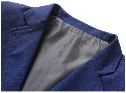 Men Blazer - Checked Formal Blazer -Guocali