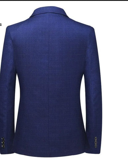Men Blazer - Checked Formal Blazer -Guocali