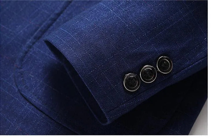 Men Blazer - Checked Formal Blazer -Guocali