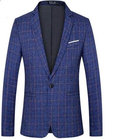 Men Blazer - Checked Formal Blazer -Guocali