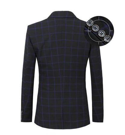 Men Blazer - Checked Formal Blazer -Guocali