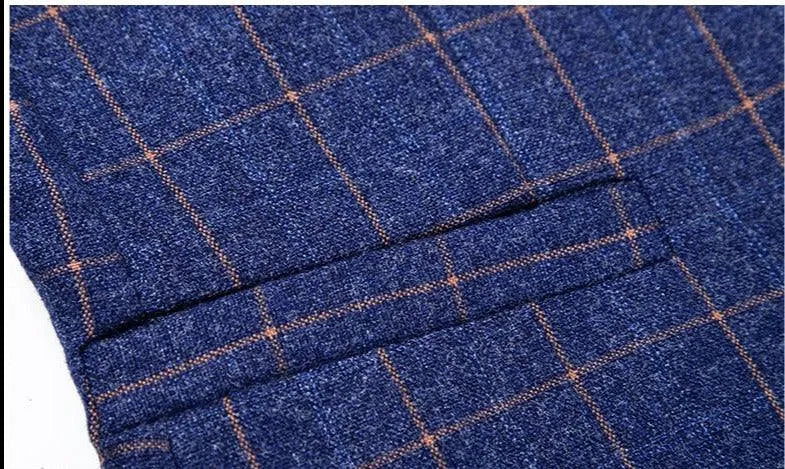 Men Blazer - Checked Formal Blazer -Guocali