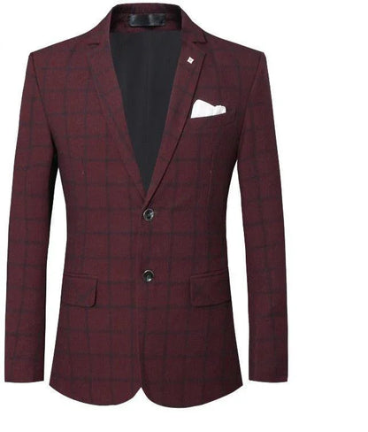 Men Blazer - Checked Formal Blazer -Guocali
