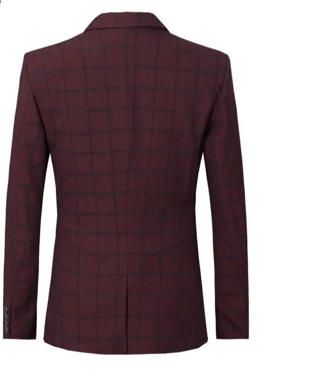 Men Blazer - Checked Formal Blazer -Guocali