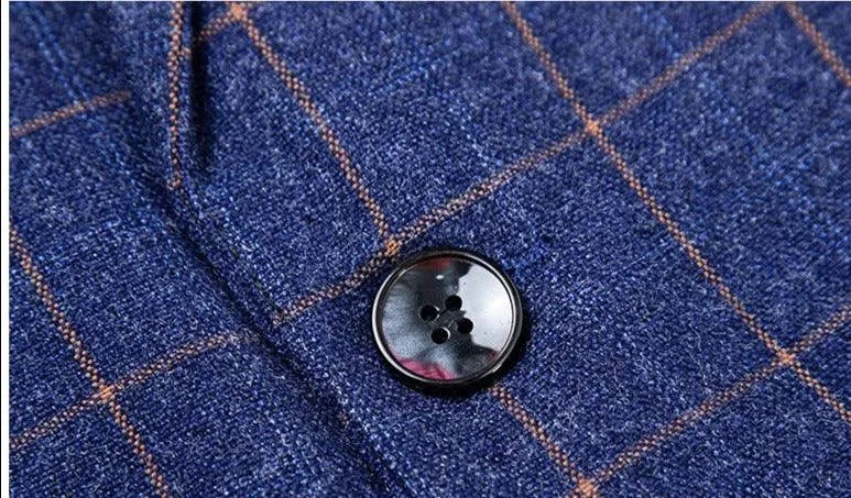 Men Blazer - Checked Formal Blazer -Guocali