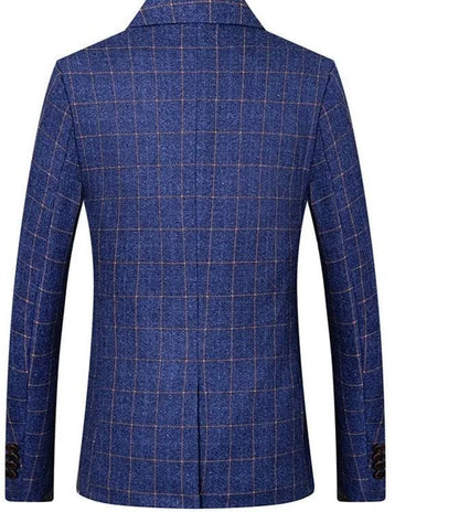 Men Blazer - Checked Formal Blazer -Guocali