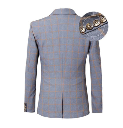 Men Blazer - Checked Formal Blazer -Guocali