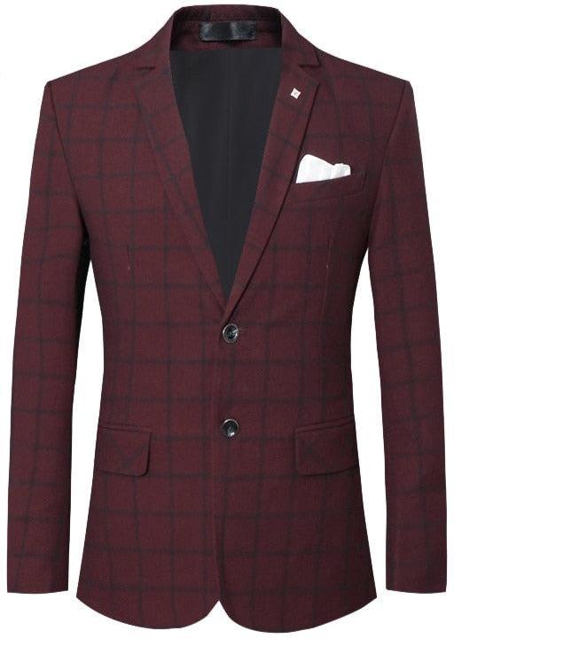 Men Blazer - Checked Formal Blazer - Men Blazer - Guocali