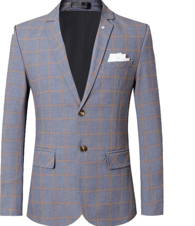 Men Blazer - Checked Formal Blazer - Men Blazer - Guocali