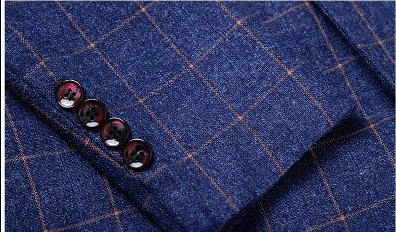 Men Blazer - Checked Formal Blazer - Men Blazer - Guocali