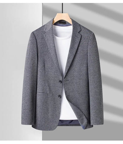 Men Blazer - Grey Slim Fit Blazer -Guocali