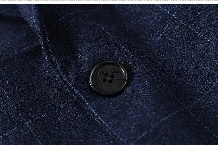 Men Blazer - Plaid Business Casual Blazer -Guocali