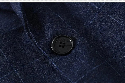 Men Blazer - Plaid Business Casual Blazer -Guocali