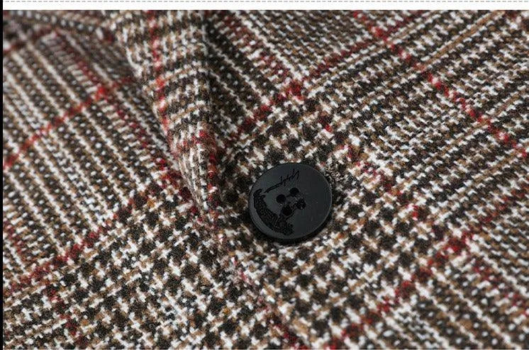 Men Blazer - Plaid Formal Blazer -Guocali