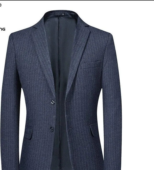 Men Blazer - Striped Formal Blazer -Guocali