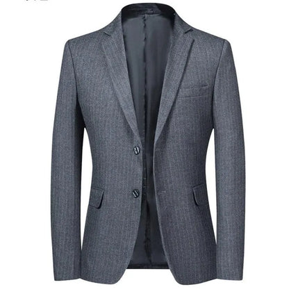 Men Blazer - Striped Formal Blazer -Guocali