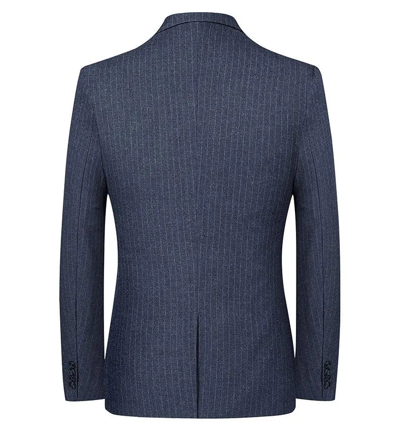 Men Blazer - Striped Formal Blazer -Guocali