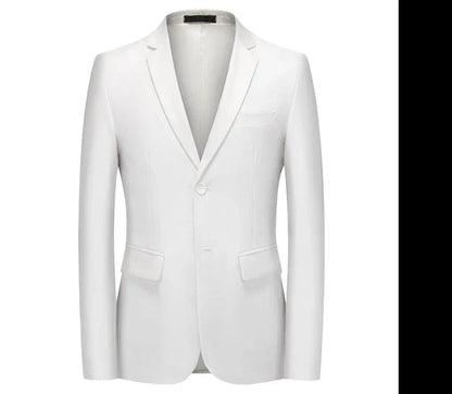 Men Blazer - White 1-Button Style Formal Blazer -Guocali