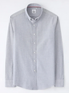 Men Button-Down Cotton Long Sleeves Casual Oxford Shirt – Breathable - White -Guocali
