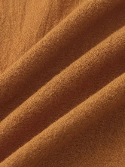 Men Casual Cotton Mandarin Collar Shirt – Breathable - Blue -Guocali