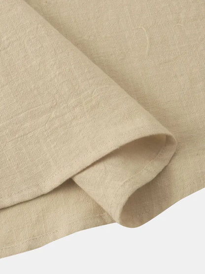 Men Casual Cotton Mandarin Collar Shirt – Breathable - Blue -Guocali