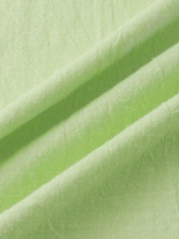 Men Casual Cotton Mandarin Collar Shirt – Breathable - Blue -Guocali