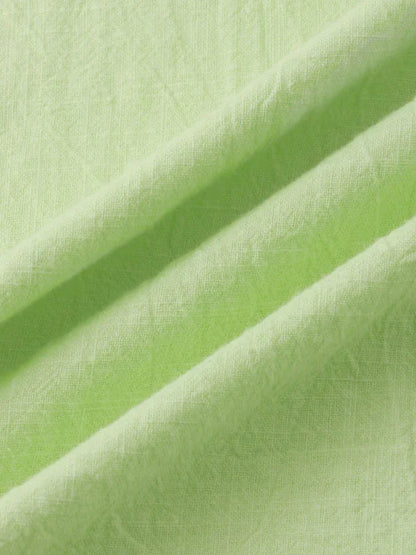 Men Casual Cotton Mandarin Collar Shirt – Breathable - Blue -Guocali