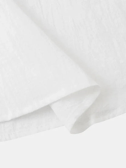 Men Casual Cotton Mandarin Collar Shirt – Breathable - Blue -Guocali