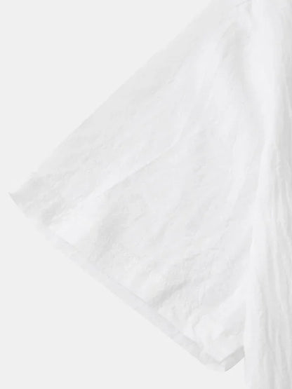 Men Casual Cotton Mandarin Collar Shirt – Breathable - Blue -Guocali