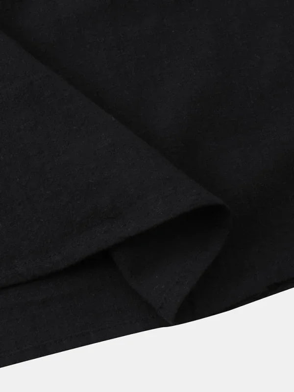 Men Casual Cotton Mandarin Collar Shirt – Breathable - Blue -Guocali