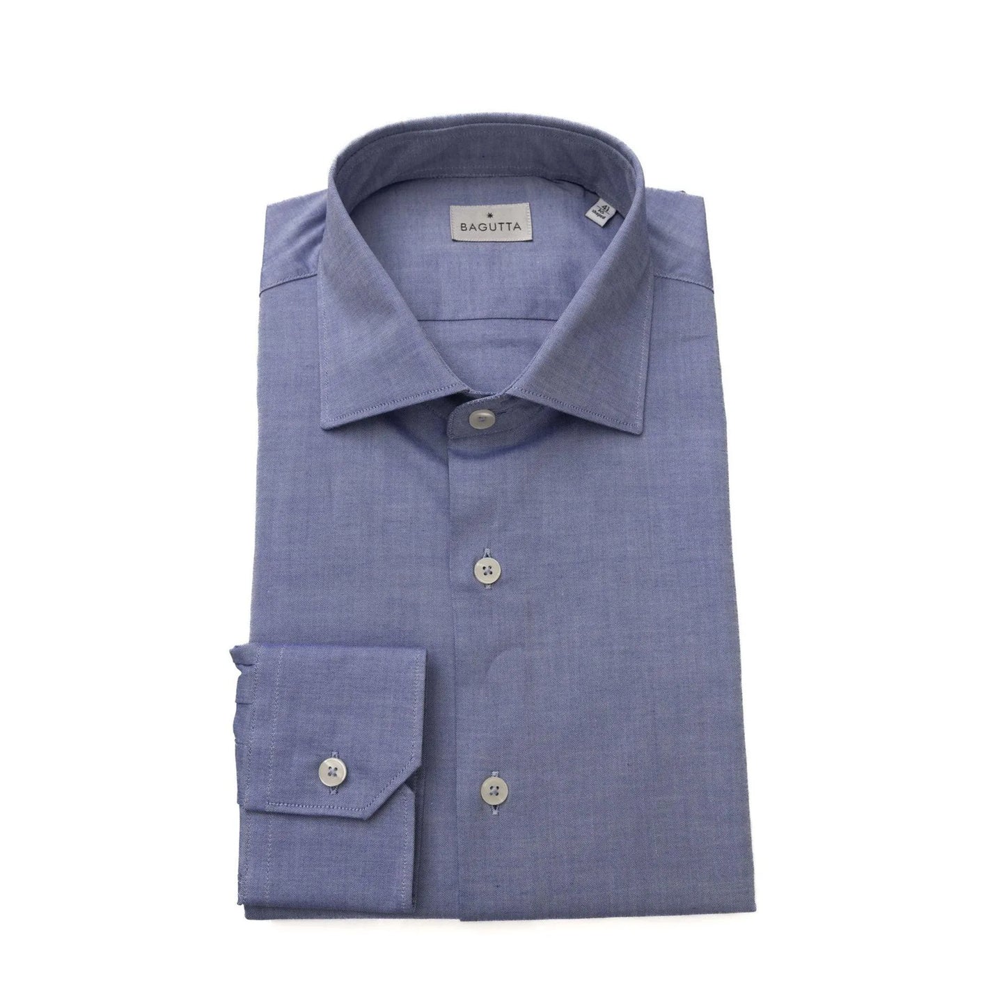 Men Cotton Long Sleeves Dress Shirt – Breathable - Blue -Guocali