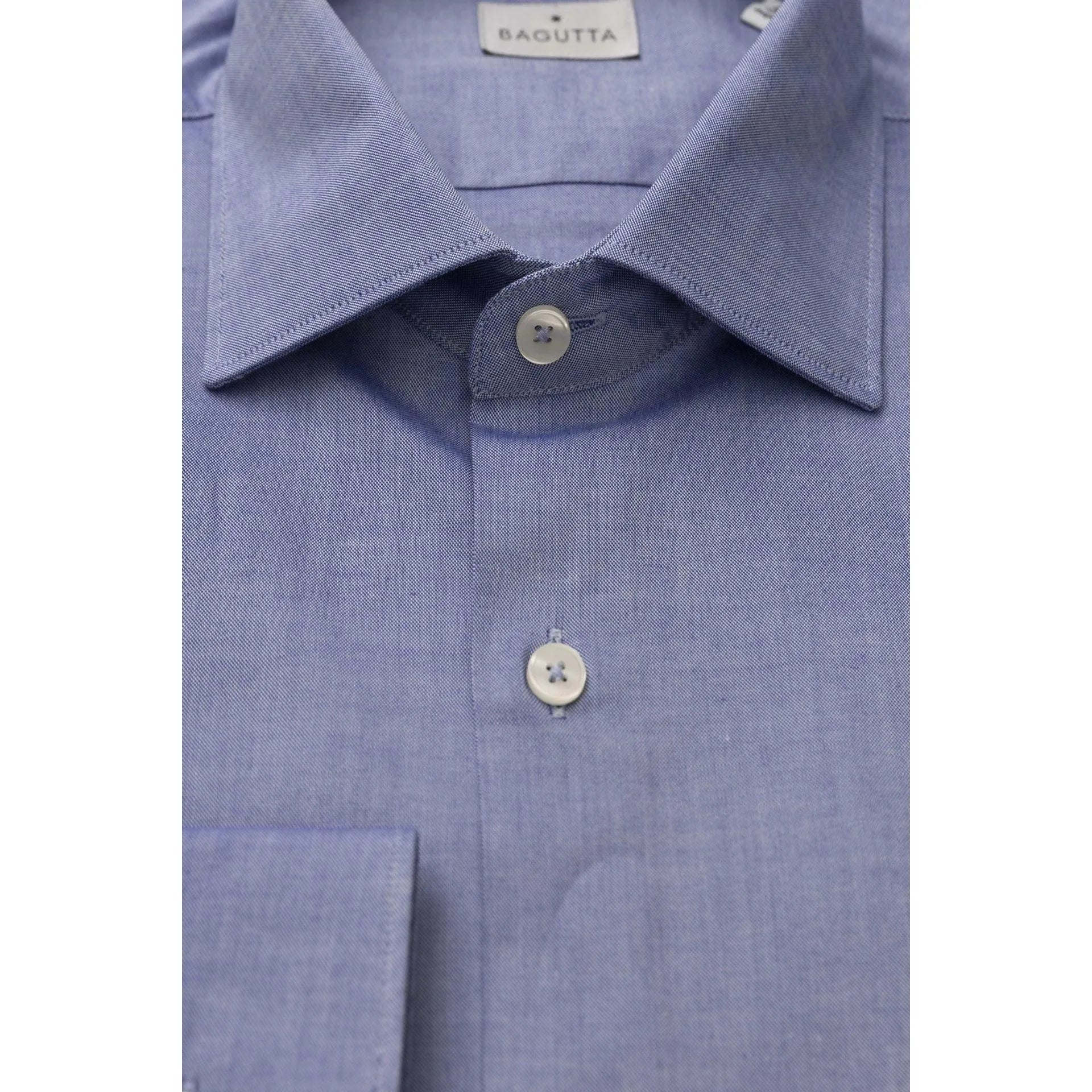 Men Cotton Long Sleeves Dress Shirt – Breathable - Blue -Guocali