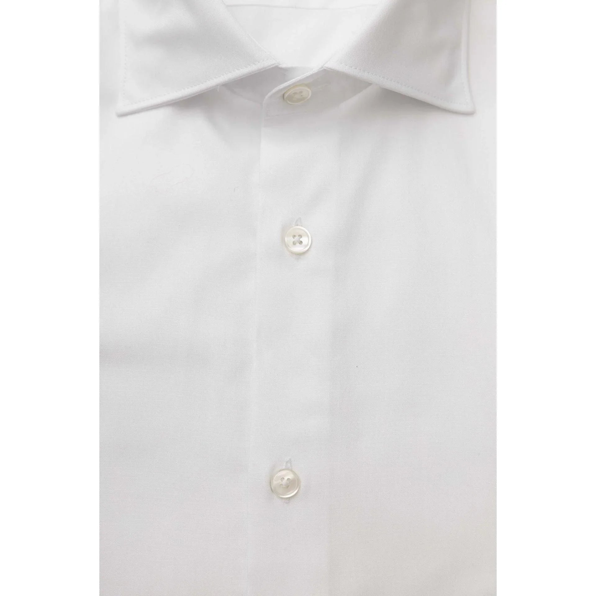 Men Cotton Long Sleeves Dress Shirt – Breathable - White -Guocali
