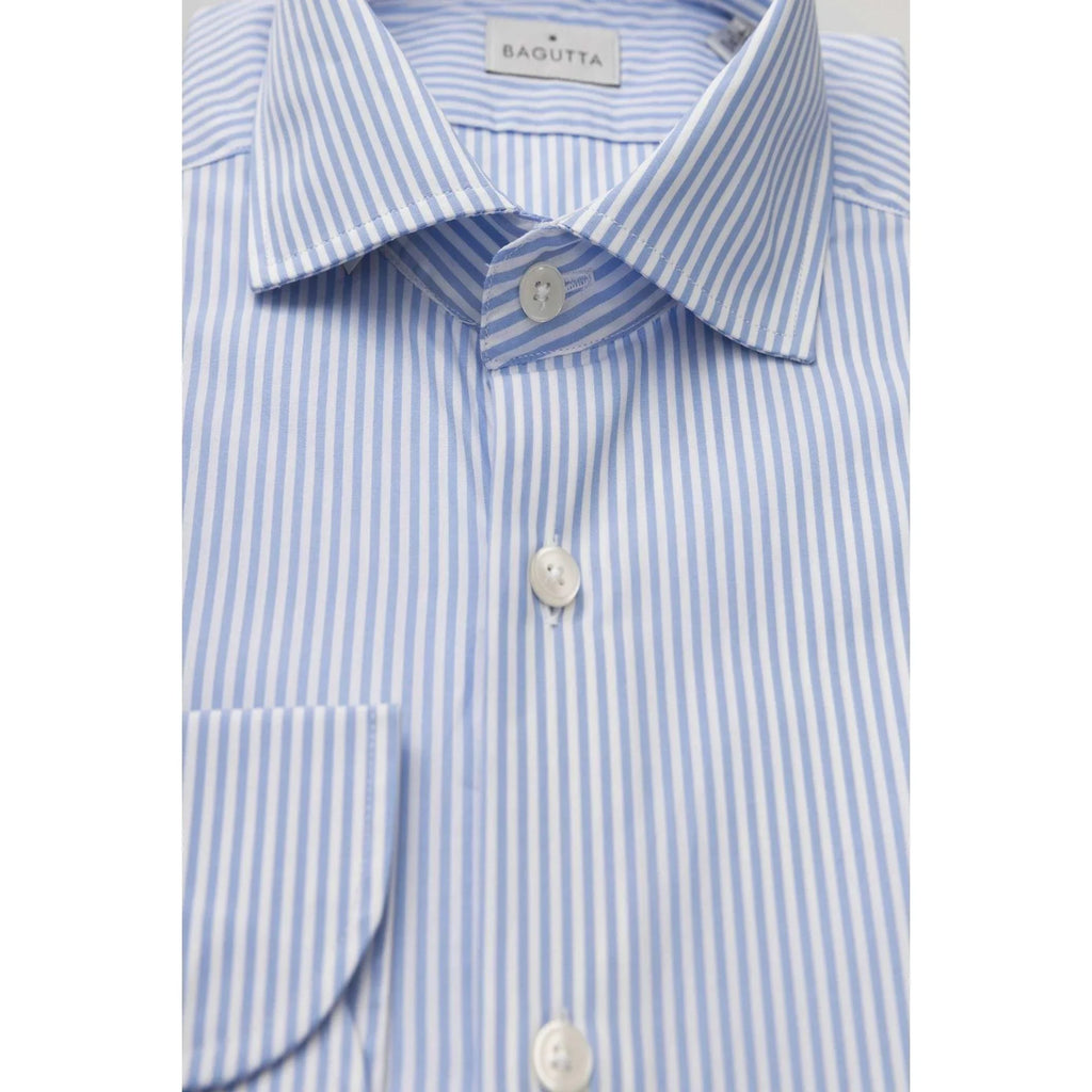 Men Cotton Long Sleeves Point Collar Dress Shirt – Breathable, White