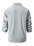 Men Cotton Long Sleeves Regular Fit Casual Shirt – Slight Elasticity - Green -Guocali