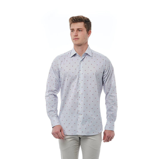 Men Cotton Long Sleeves Regular Fit Dress Shirt – Stretchable - White, Red -Guocali